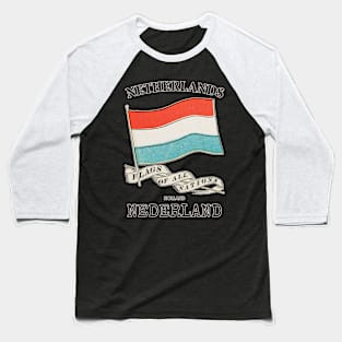 Classic Netherlands Country Flag Baseball T-Shirt